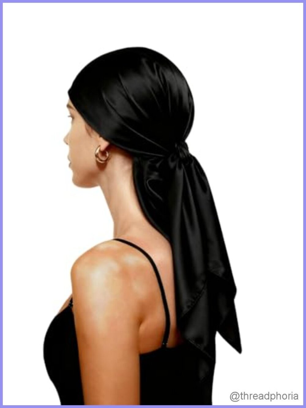 Silk-Like Polyester Square Fashion Headscarf Bandana for Women, Adjustable